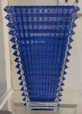BACCARAT 12" BLUE EYE VASE RETAILS $2050.SIGNED (GORGEOUS)NEW W TAG NO Box