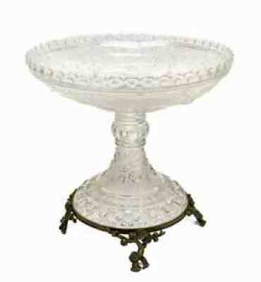 Baccarat Clear & Frosted Glass Centerpiece Bowl c1890