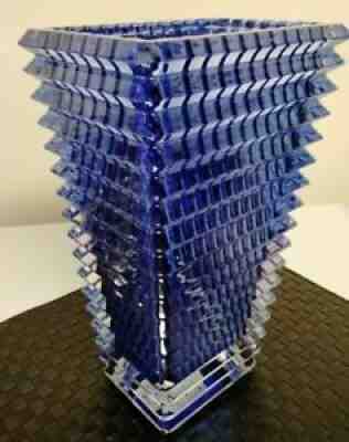 Baccarat 12-in Cobalt Blue Eye Vase Retails $2,050 New/No Box(GORGEOUS) SIGNED!!