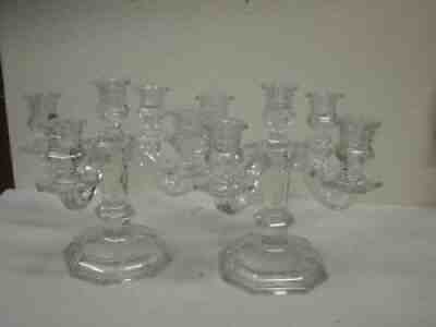 BACCARAT REGENCE 5 LIGHT CRYSTAL CANDELABRA, PAIR FRANCE