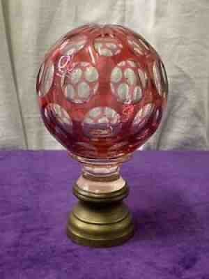 Beautiful old and stair ball color crystal st. louis or baccarat 1900