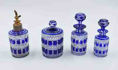 4 pieces baccarat vaporizer and bottles crystal double colour blue