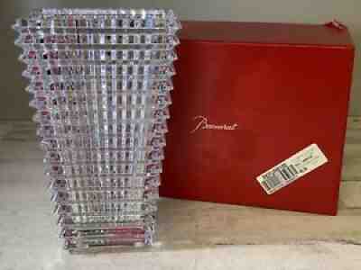 Baccarat Large Rectangular Eye Vase Clear 2612990 Damaged / Chipped