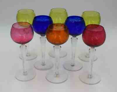 8 Baccarat Colored Stemware Wine Glasses - Pattern BAC8 or Medici