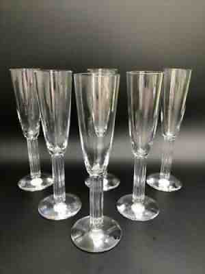 6 crystal champagne flutes has baccarat modele lyra rare glass cup set #1