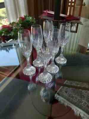 Baccarat Messena Clear Fluted Champagne Glasses. Set of 6. Beautiful Collection!
