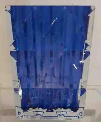 BACCARAT BLUE LUXOR 8 1/4 VASE RETAILS $990. SIGNED (STUNNING)NEW W TAG NO BOX
