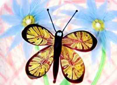 LARGE Phenomenal BACCARAT Light Blue FLOWERS Soaring BUTTERFLY Glass PAPERWEIGHT