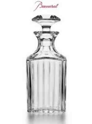 Baccarat Crystal Harmonie Stripped Square Original Fluted French Whisky Decanter