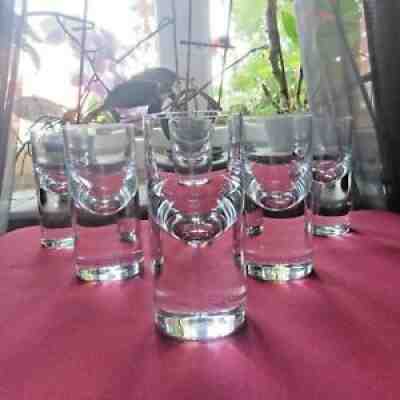 Rare 6 glasses has porto in crystal baccarat model tir bar signed 7 cl