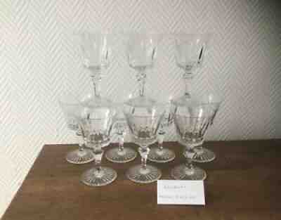 10 red wine glasses crystal baccarat signed buckingham service model 13 cm