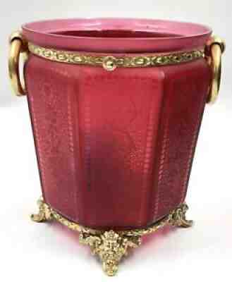 Exceptional cache-pot crystal clear acid napoleon III baccarat
