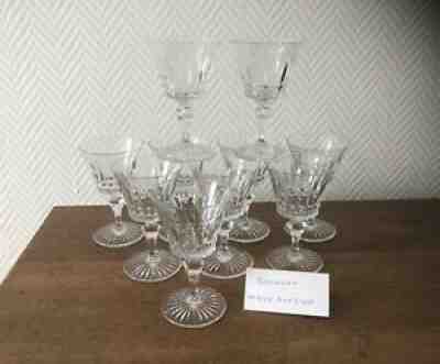 10 white wine glasses crystal baccarat signed buckingham model 11,6 cm service