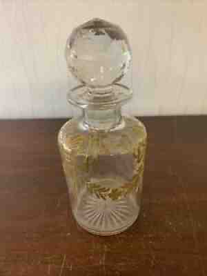 Golden bottle in crystal baccarat or st louis h: 21 cm