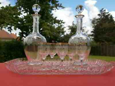 Old service has liqueur crystal baccarat sevigne decor gold catalog 1916