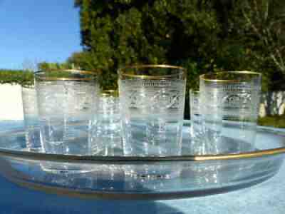 Rare & superb service to porto in Baccarat crystal and gold 8 pieces 1900's