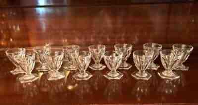 13 PCS BACCARAT HARCOURT BOURBON PATTERN SHERRY PORT GLASSES MINT