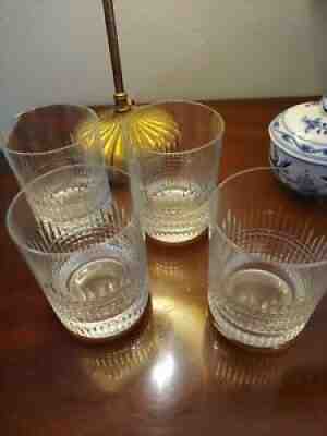 Baccarat Crystal Glass 4-1/8" HARMONIE DOUBLE OLD FASHIONED TUMBLER - SET OF 4