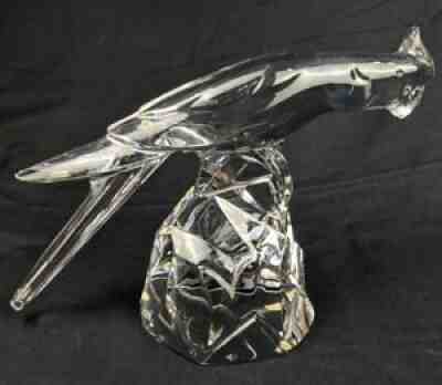 Vintage Baccarat Crystal Cockatoo Bird Of Paradise Sculpture Statue Figurine 9"