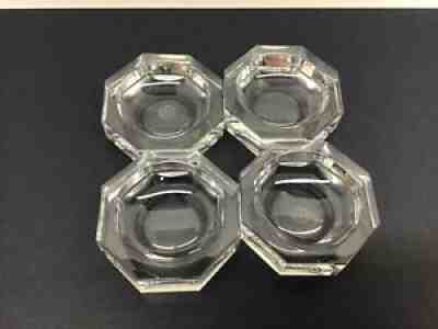 FLAWLESS Signed Stunning 4 BACCARAT Crystal SALT DIP CELLARS Octagonal Shape