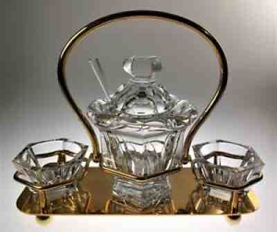 BACCARAT CRYSTAL BRETAGNE HARCOURT 6 PIECE CONDIMENT SET - PERFECT