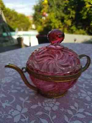 Baccarat sugar bowl shaped teapot