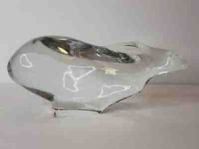 BACCARAT French Art Glass RARE Signed R Rigot Crystal Running Rabbit