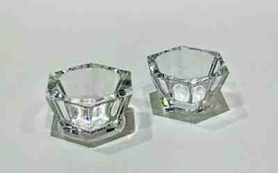 LARGE Baccarat Crystal Harcourt Salt Cellars Set Of 2