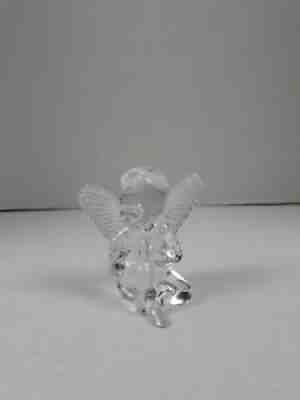 BACCARAT France Crystal Praying Sitting Child Angel Paperweight Figure Sculpture