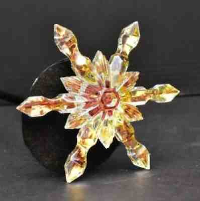 RARE Baccarat SNOWFLAKE CHRISTMAS ORNAMENT Crystal #2811191 Iridescent Gold STAR