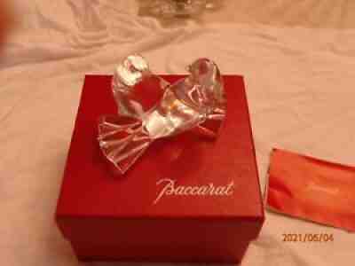 Baccarat Crystal LOVE BIRDS Dove Figurine art glass France paperweight - Display