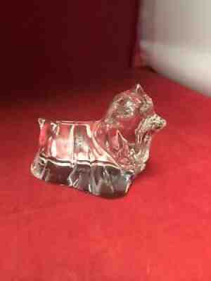 BACCARAT Crystal Yorkshire Terrier Yorkie Dog Clear Glass Figurine ~ France