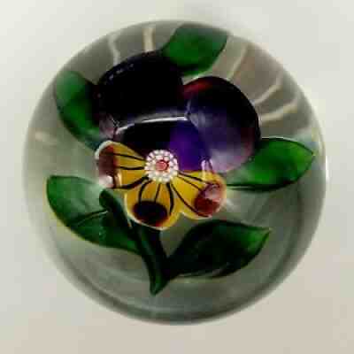 1850s Classic Era Baccarat MINATURE Pansie Paperweight Scarce!