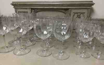 Baccarat Montaigne~ Optic Claret~ Tall Water & Wine Glasses~ Lot of 24