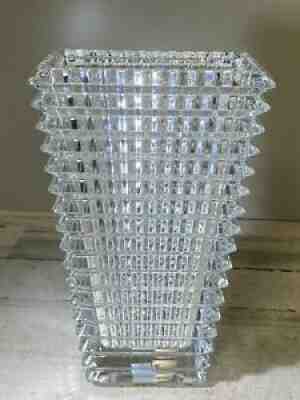Baccarat Large Eye Vase Clear 2612990 Damaged / Chipped Ina Few Spots