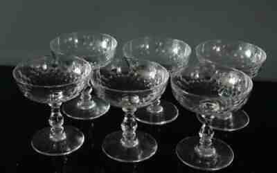 6 champagne bowls in Baccarat crystal richelieu model