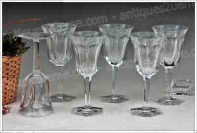 Set 6 water glasses crystal baccarat malmaison 18,8 cm-water glasses (a)