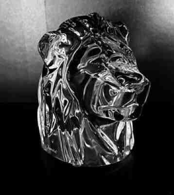 Baccarat Crystal Lion Head / Bust, New-in-Box