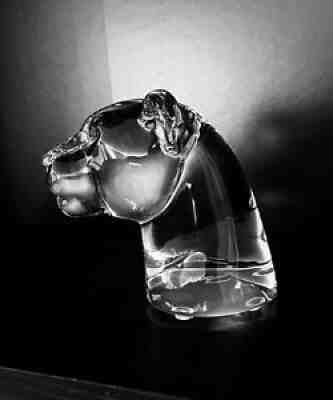 Baccarat Crystal Lioness Puma Cougar Panther Head/Bust, New-in-Box, $850 value