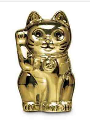 BACCARAT CAT MANEKI NEKO GOLD COLOR New! Orig $470
