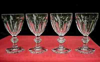 Baccarat harcourt 4 water glasses wasserglÃ¤ser glasses has water crystal carved ...
