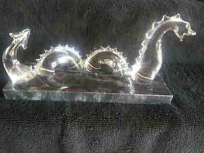 Baccarat Crystal Sea Serpent/ Nessy - Loch Ness Monster Statue