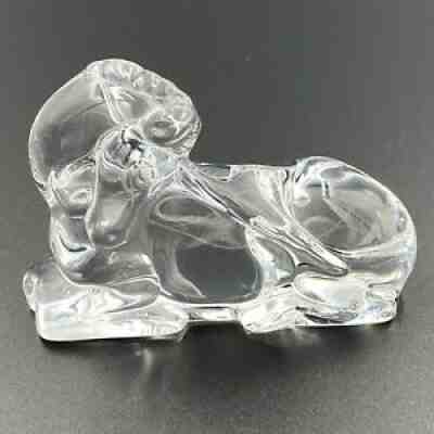Vintage Baccarat France Crystal Unicorn Figurine Paperweight Solid