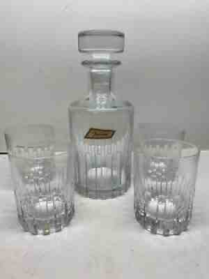 BACCARAT Crystal Glass ROTARY Whisky DECANTER and Glass Set