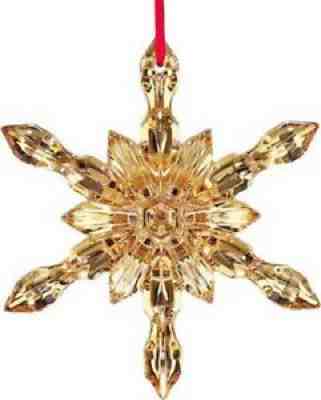 Baccarat Noel Gold Snowflake Ornament 2017 French Crystal New In Box Sku 2811191