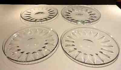 Rare *VINTAGE* Baccarat Crystal Set of 4 Luncheon Plates 7 1/2" Massena Decanter