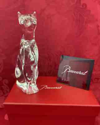 MIB FLAWLESS Exquisite BACCARAT Glass Crystal PUMA COUGAR EGYPTIAN CAT Figurine