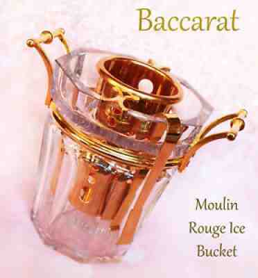 Vintage BACCARAT Ice Bucket Champagne Chiller Moulin Rouge Harcourt w Tongs
