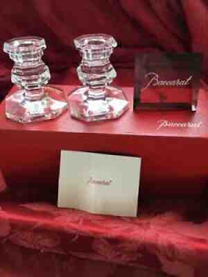 NIB NEW FLAWLESS Stunning BACCARAT Two REGENCE Crystal CANDLESTICK CANDLE HOLDER