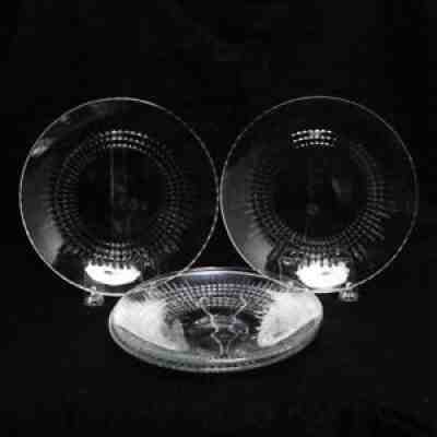 SET OF FOUR (4) BACCARAT CUT CRYSTAL SALAD PLATES, 7.5", SIGNED